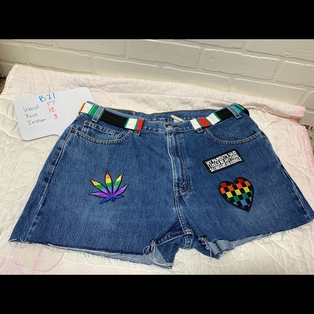 Customized Pride Patchwork Levi’s 100% Cotton Shorts (1023)